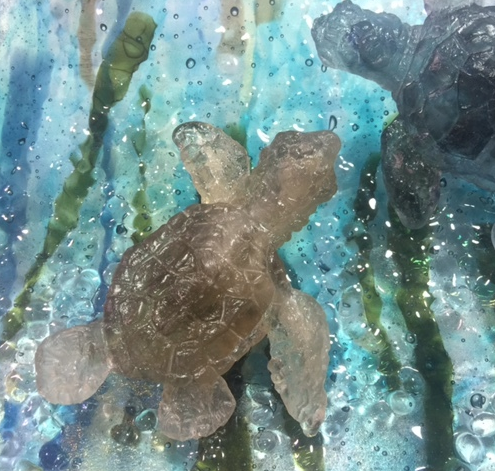 Cycle of Life: Sea Turtle Glass Sculpture
