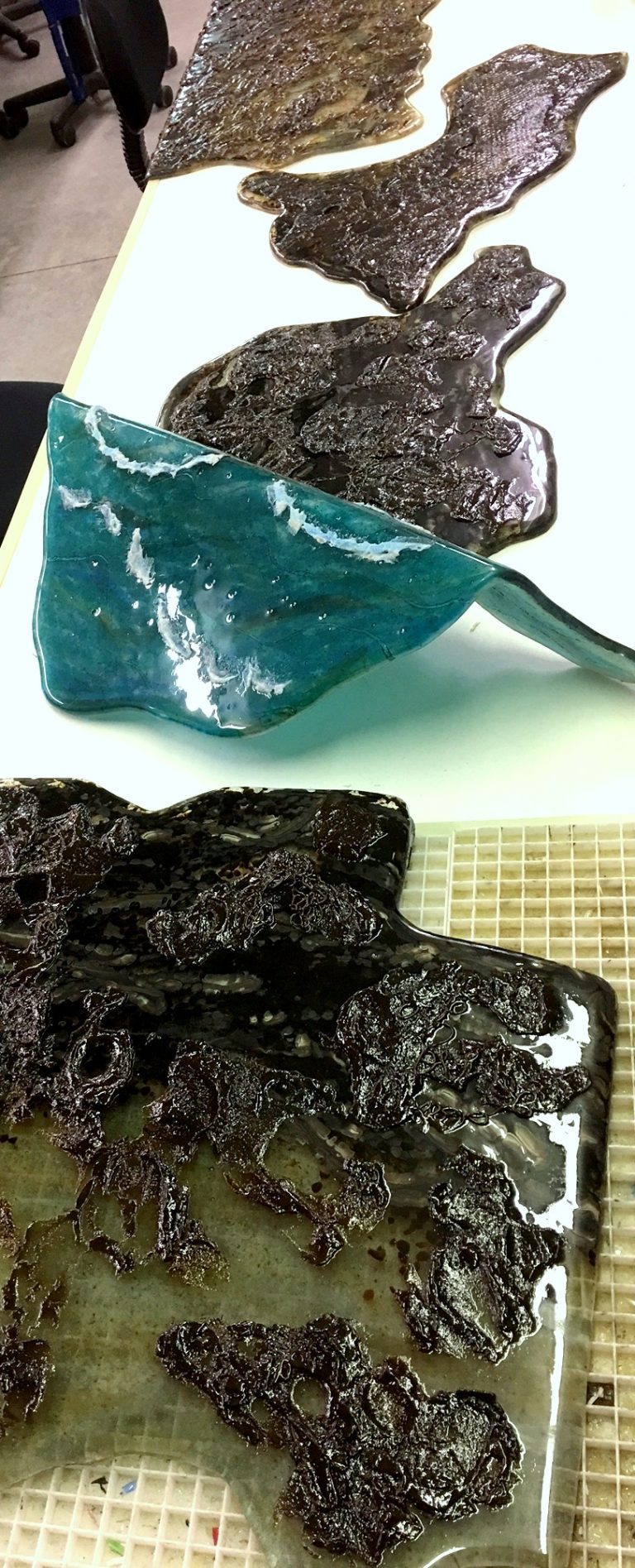 Cycle of Life:Sea Turtle Glass Sculpture – Oil Spill Sections completed