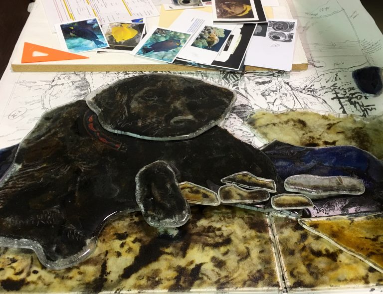 Progress Images on Coral Reef and Black Lab Commissions