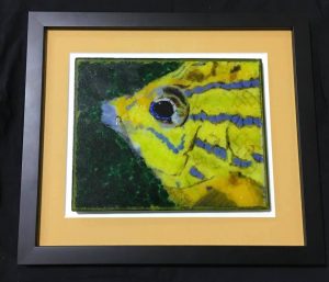 Artist study for Blue Striped Angel fish.